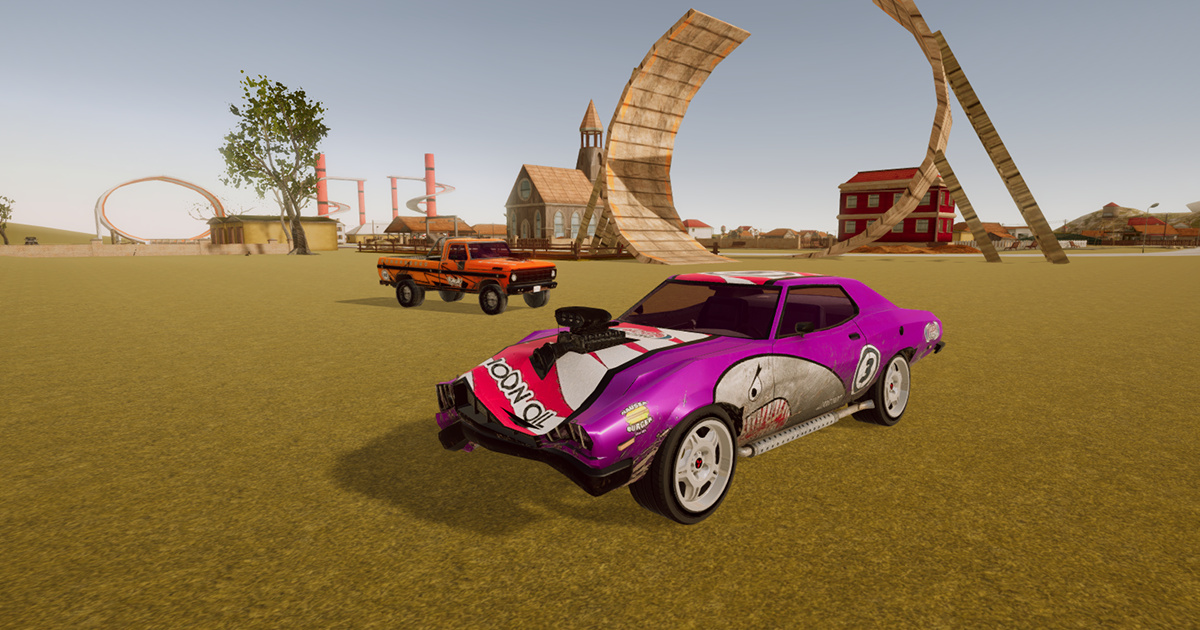 Τρελά ακροβατικά απότιση τιμής σε ύπαιθρο με οχήματα και τρακ